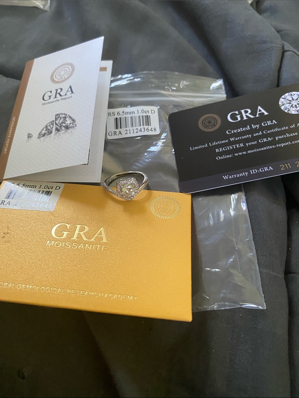 Grace Heart Halo Ring in Silver with White Stones